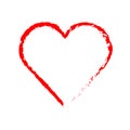 Red painted heart icon. Royalty Free Stock Photo